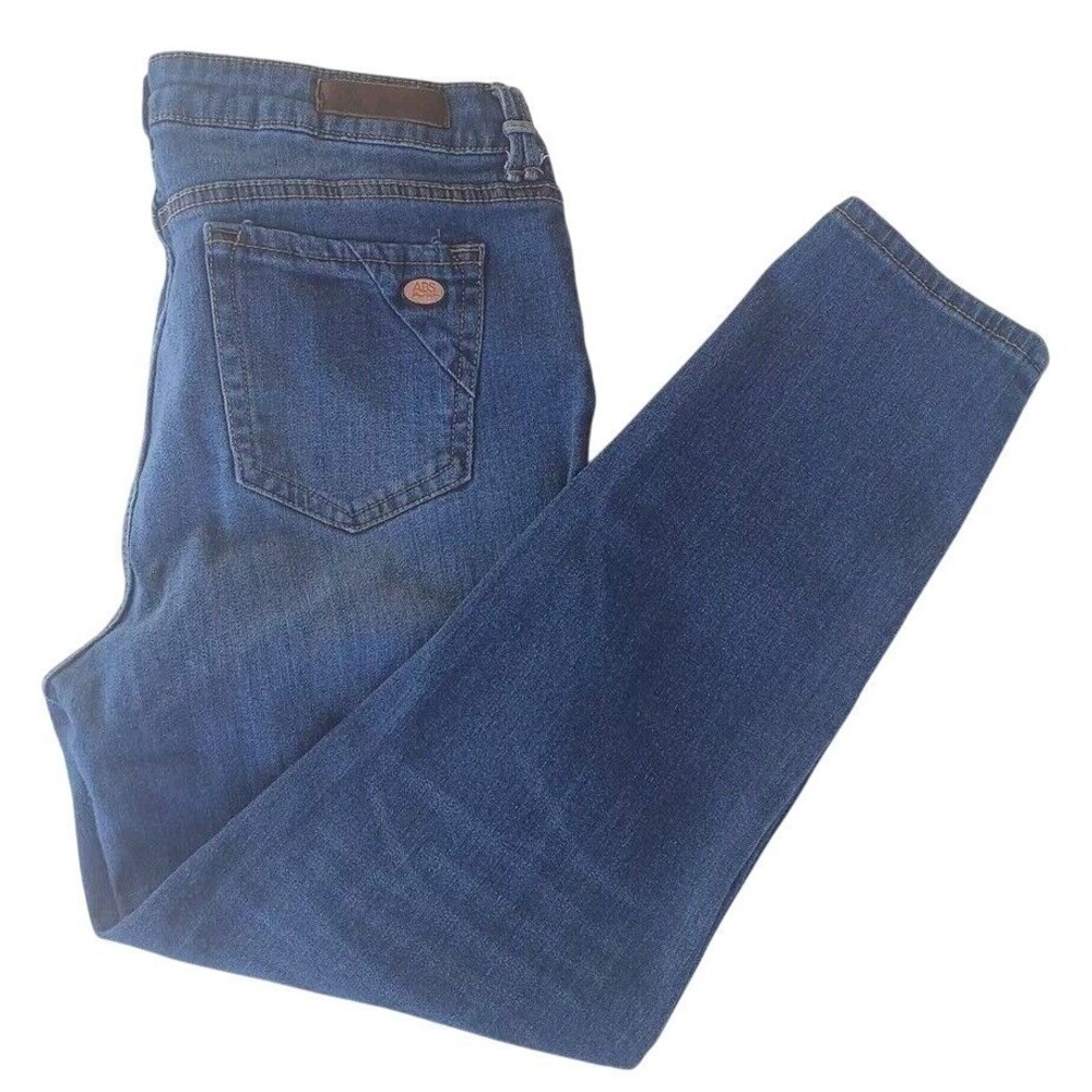 ABS Allen Schwartz Capri Jeans Womens 30 Plus Size Blue Denim Cropped Minimalist